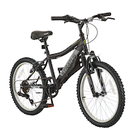 Vélo Stratus Black Torsion, jeunes, 6 vitesses, freins en V, roues de 20 po, noir