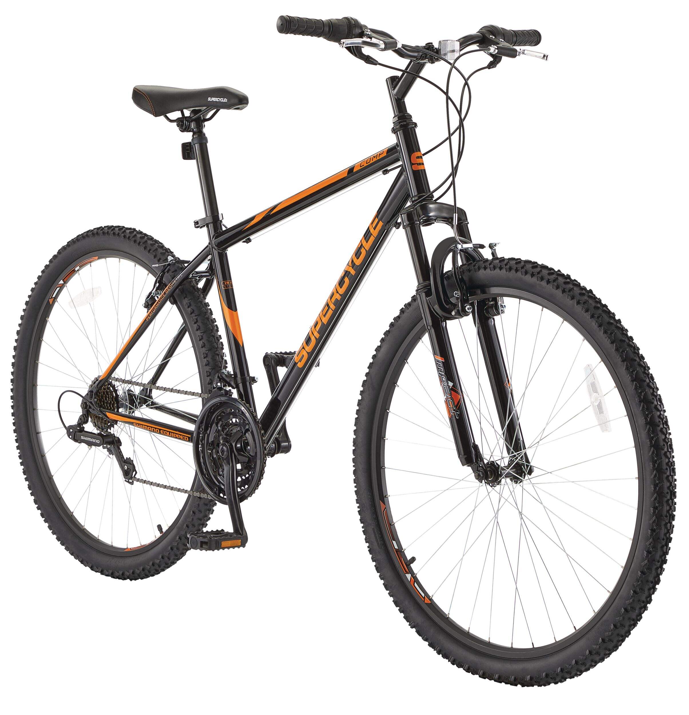 Supercycle Comp Hardtail Mountain Bike,  29-in Wheel, Black/Orange Front_Three_Fourths_Angled_Right