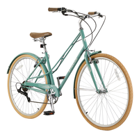 Stratus Trillium Adult Bike, 700C, 7-Speed Cruiser Bike, Green Front_Three_Fourths_Angled_Right