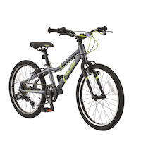 Vélo Raleigh Meteor avec réflecteurs, jeunes, 7 vitesses, roues de 20 po, gris Front_Three_Fourths_Angled_Right