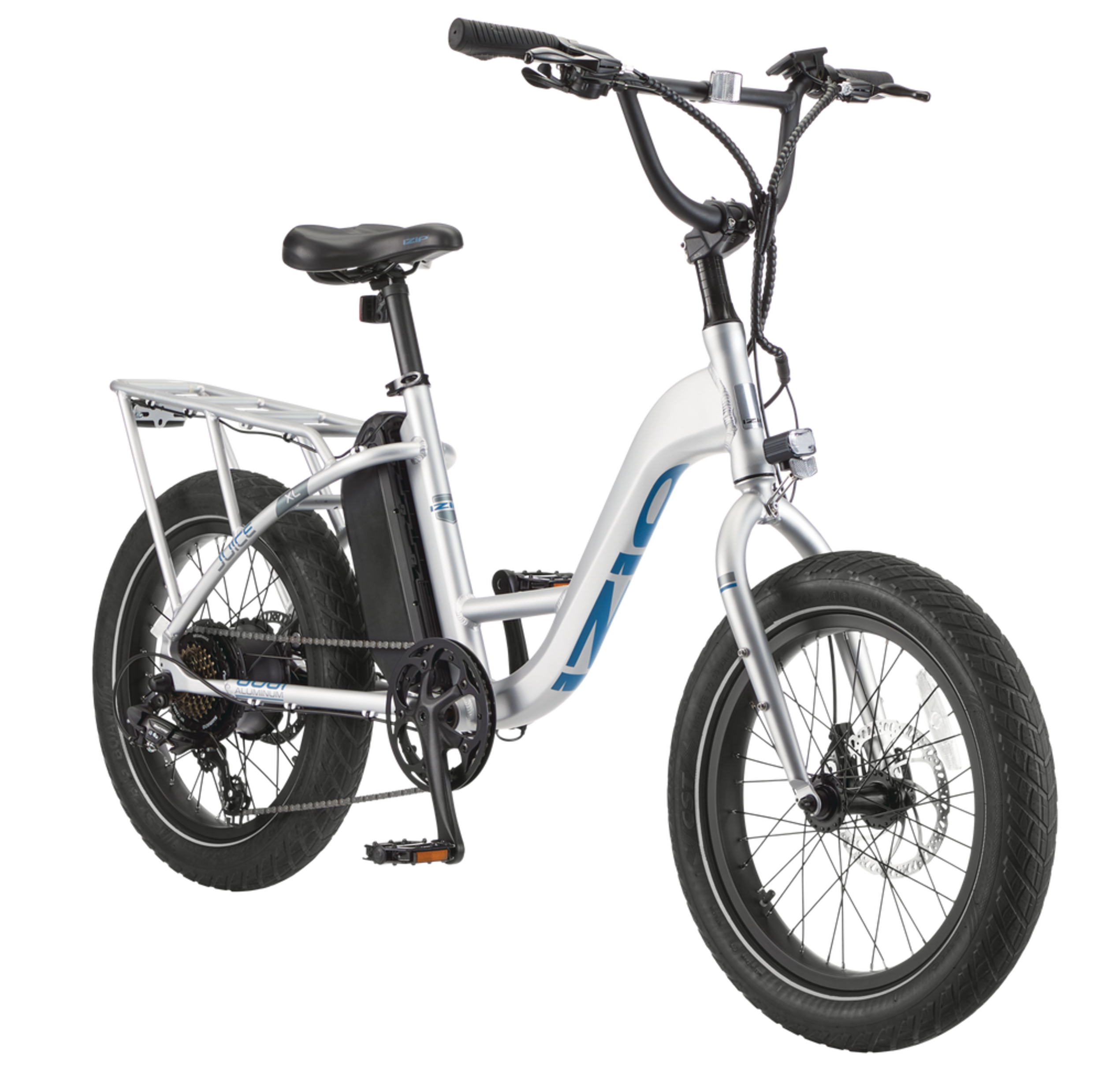 iZip Juice Electric Bike, 20-in, Grey Front_Three_Fourths_Angled_Right