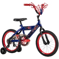 Marvel Spider-Man Kids' Bike, 16-in Wheel, Red/Blue Front_Three_Fourths_Angled_Right
