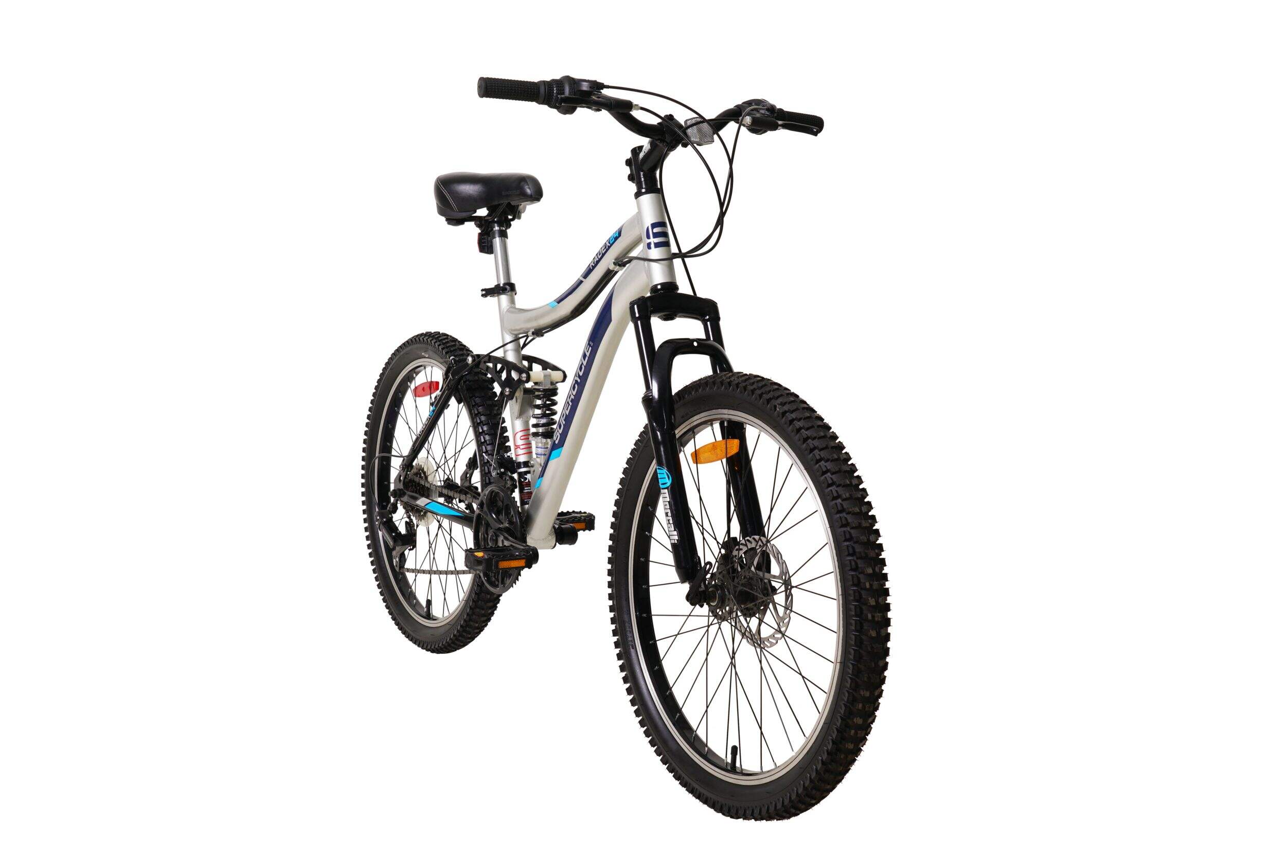 Supercycle Radex Adult Bike, 21-Speed, 24-in Wheel, Adult/Youth Bike, Black Front_Three_Fourths_Angled_Right