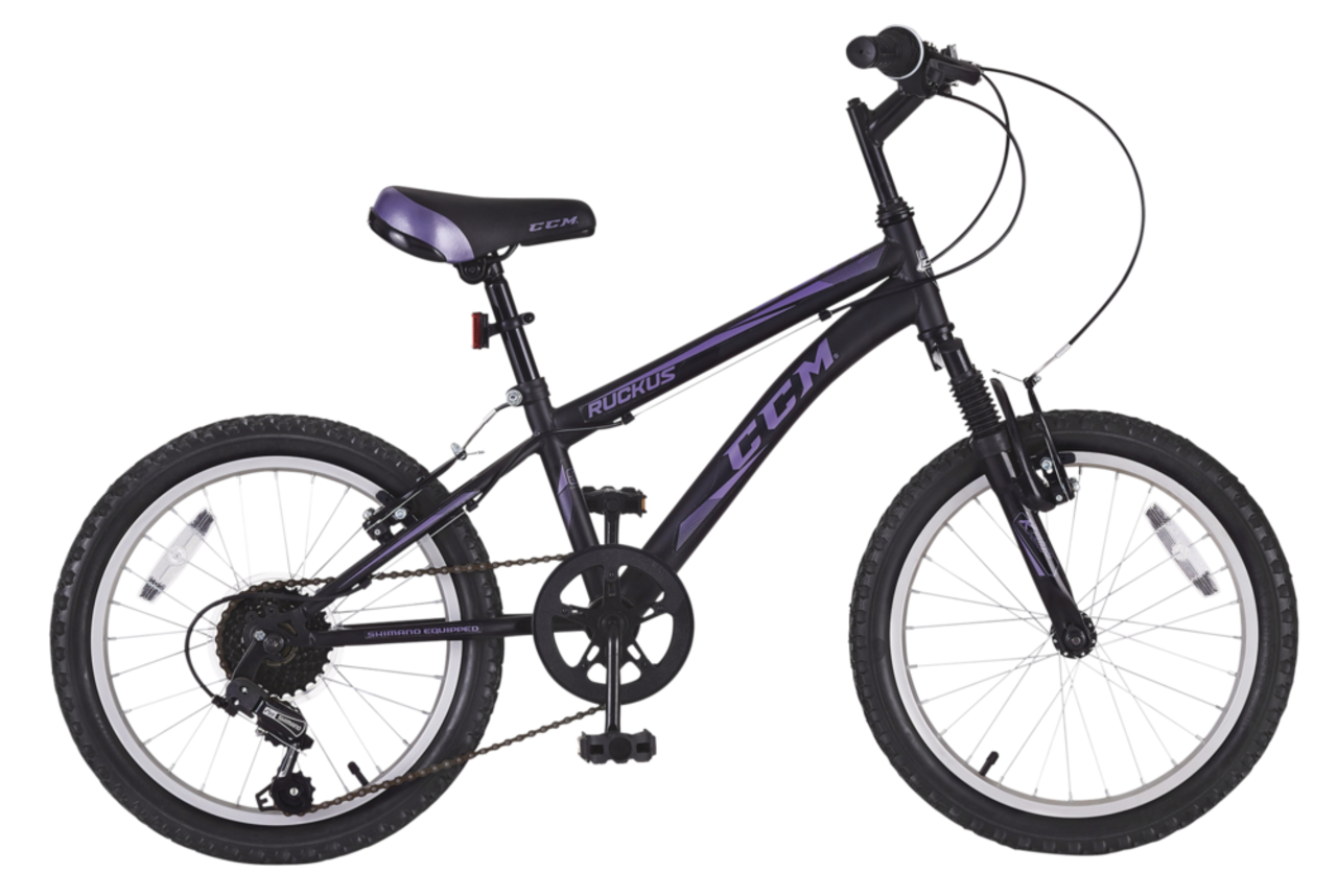 CCM Ruckus Kids Bike Black Purple 18 in Canadian Tire