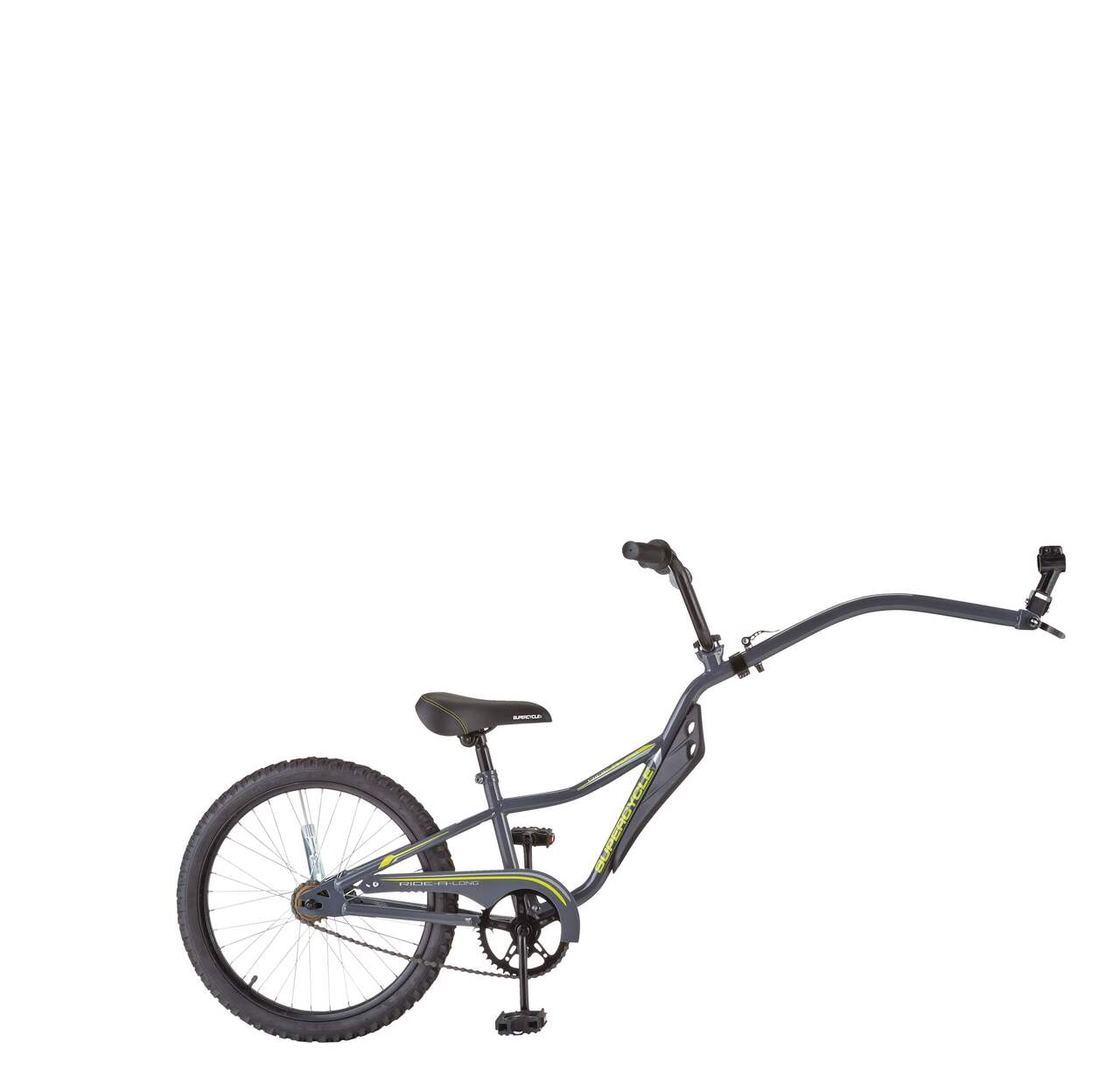 Supercycle Ride-A-Long Bike Trailer/ Co-Pilot Bike Trailer, 20-in Wheels,  Kids, Grey