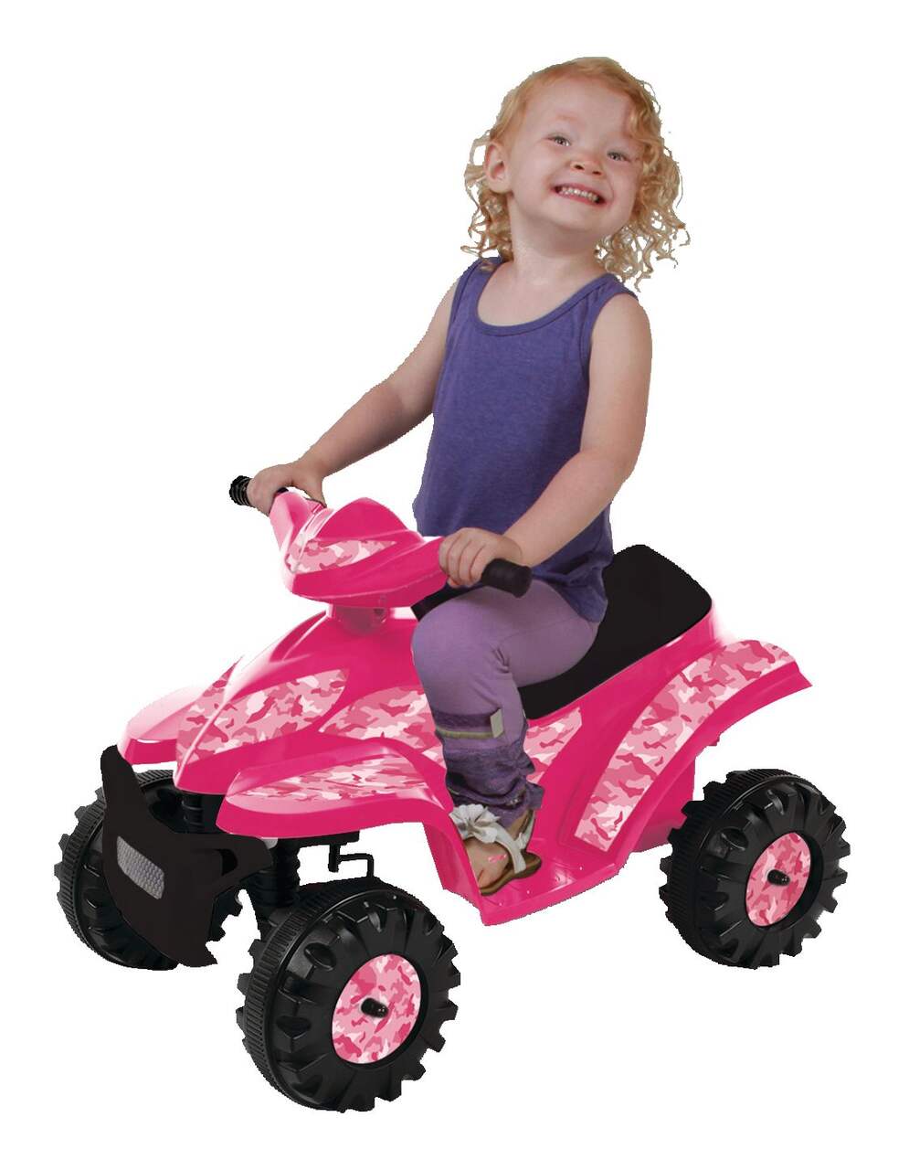 Rollplay 6V Electric Mini Ride-On Quad / ATV, 3.2km/h, Kids, Pink Camo, Ages  18 to 36 months