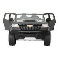 Rollplay Chevrolet Colorado 12V Electric Mini Ride-On Toy Car, 8km/h, Kids, Grey Front_Flat