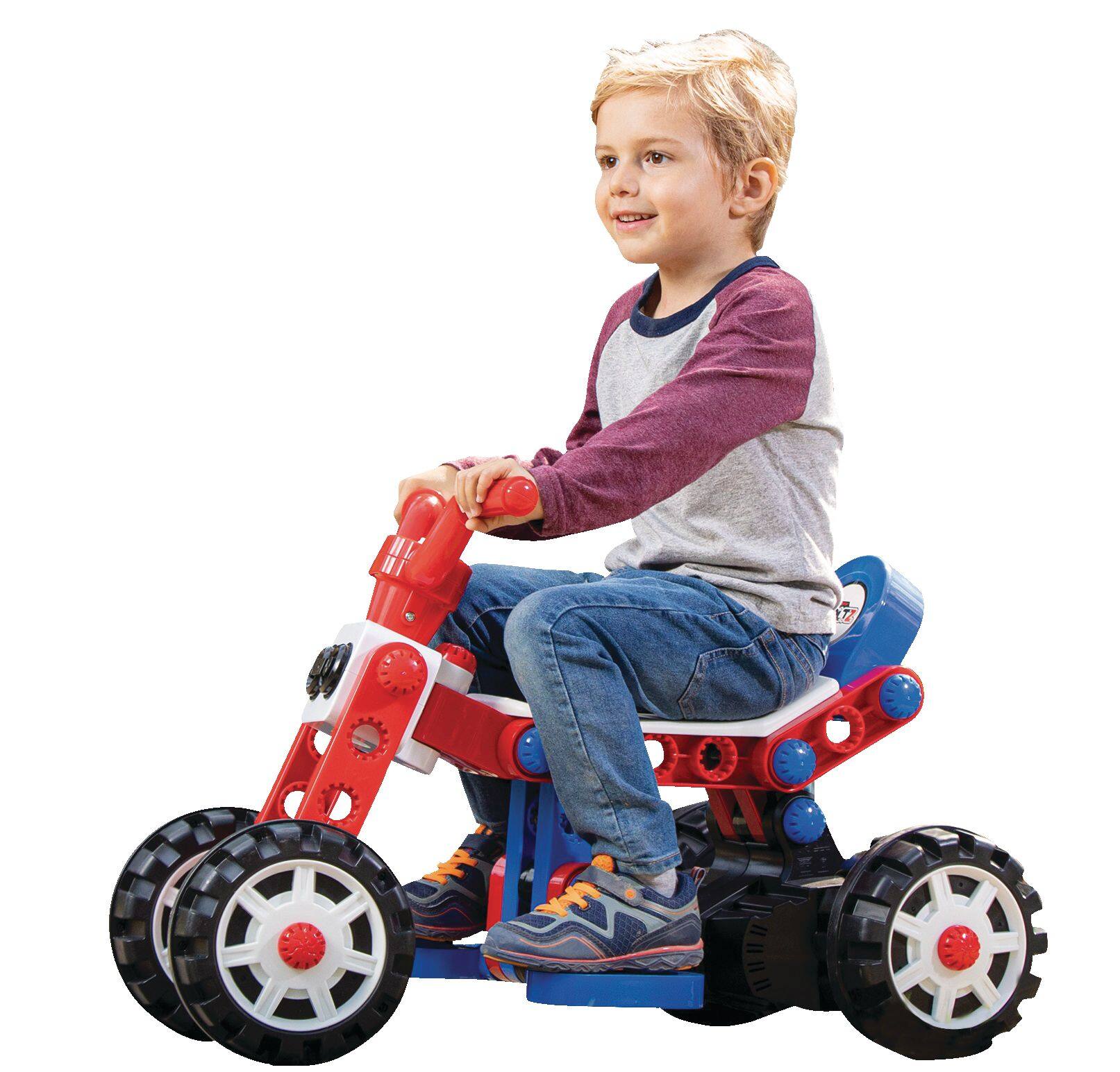 Huffy Boltz 6V Electric Mini Ride-On Quad Bike/ ATV, 2km/h, Kids, Red/Blue,  Ages 1.5 - 3 yrs