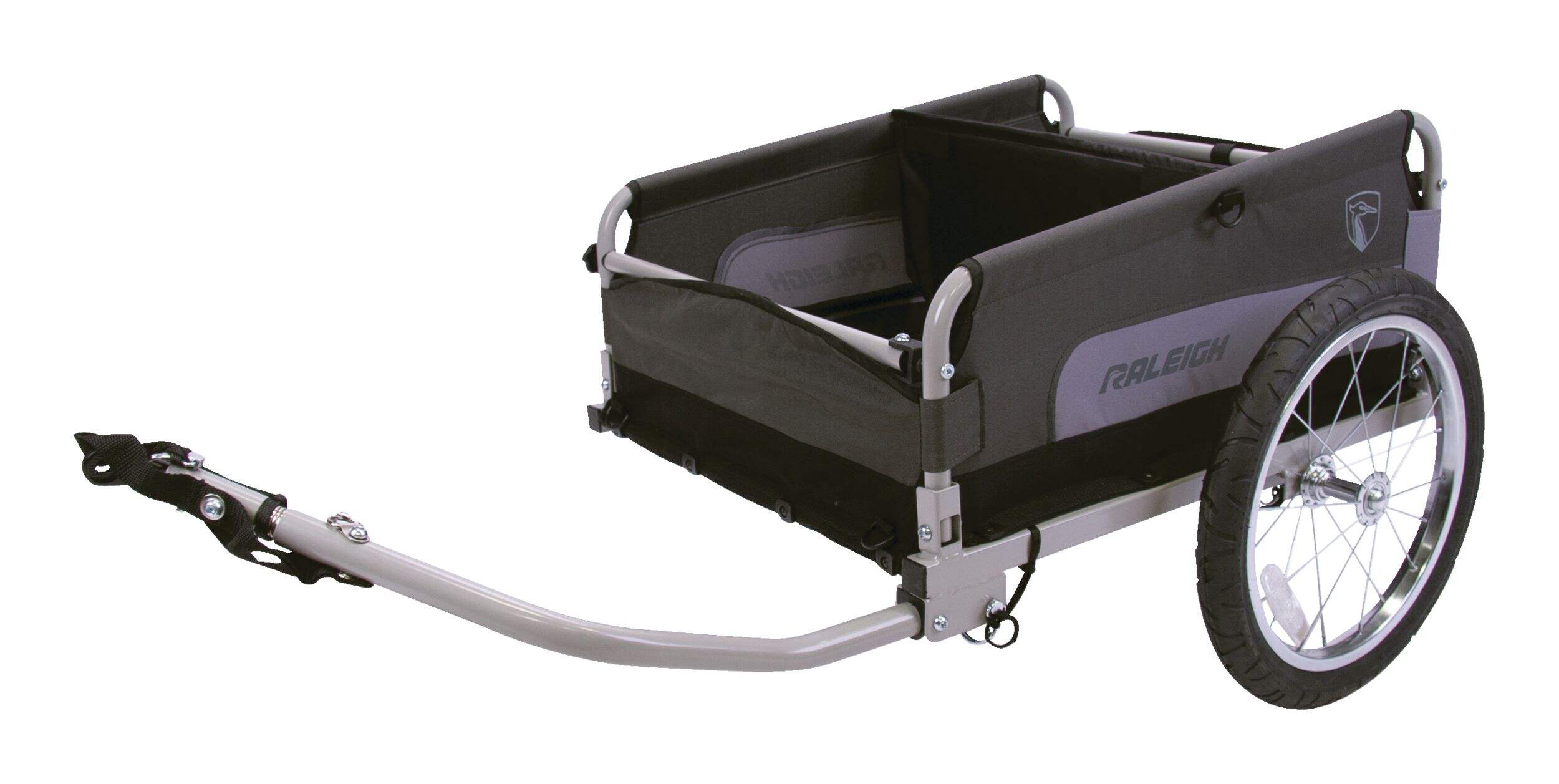 Raleigh Bundle Cargo Bike Trailer, Grey Front_Angled_Left
