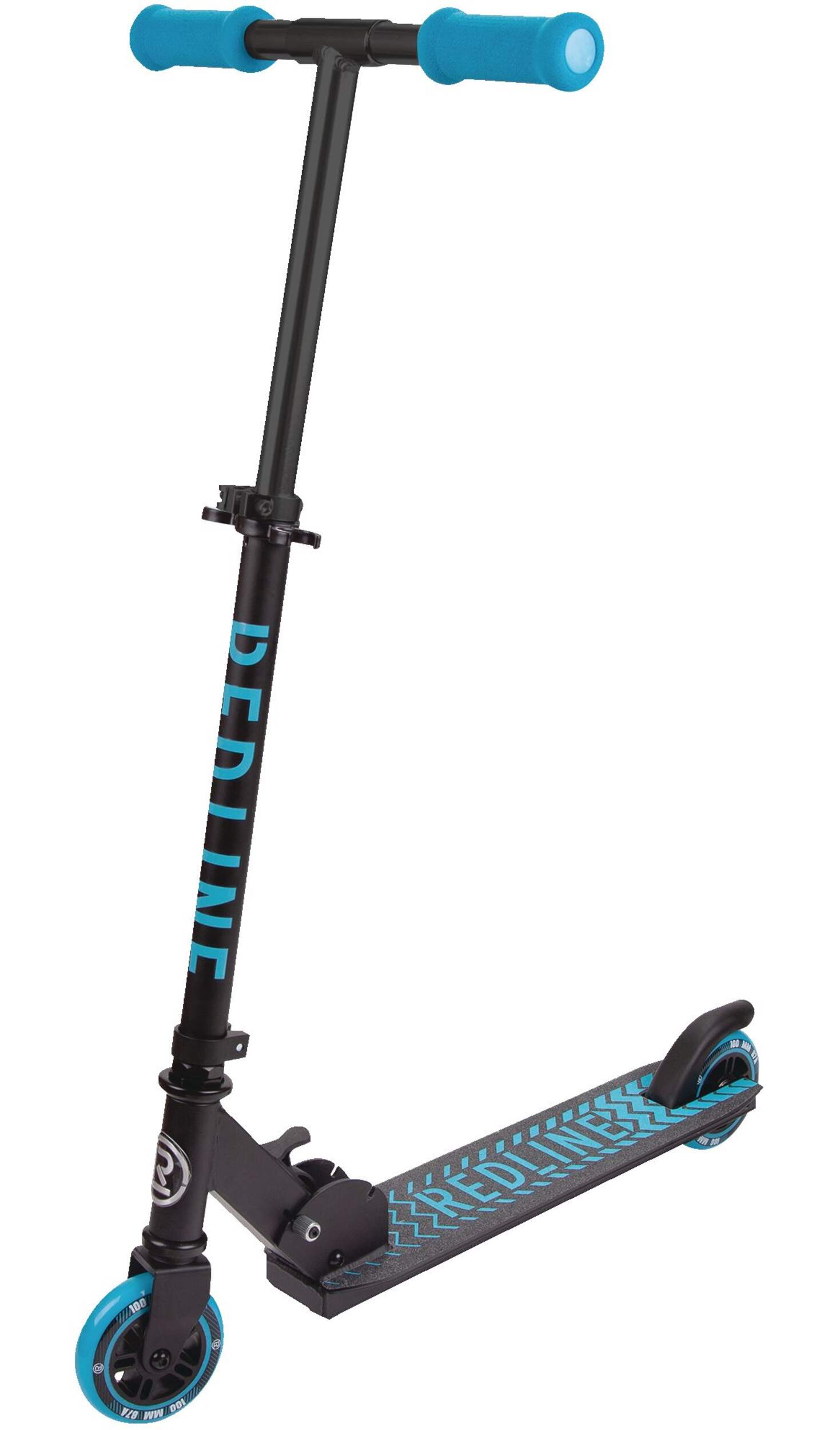 Redline Cadet Collapsible/Foldable Kick Scooter, 4-in Wheels, All Ages, Black Front_Three_Fourths_Angled_Left