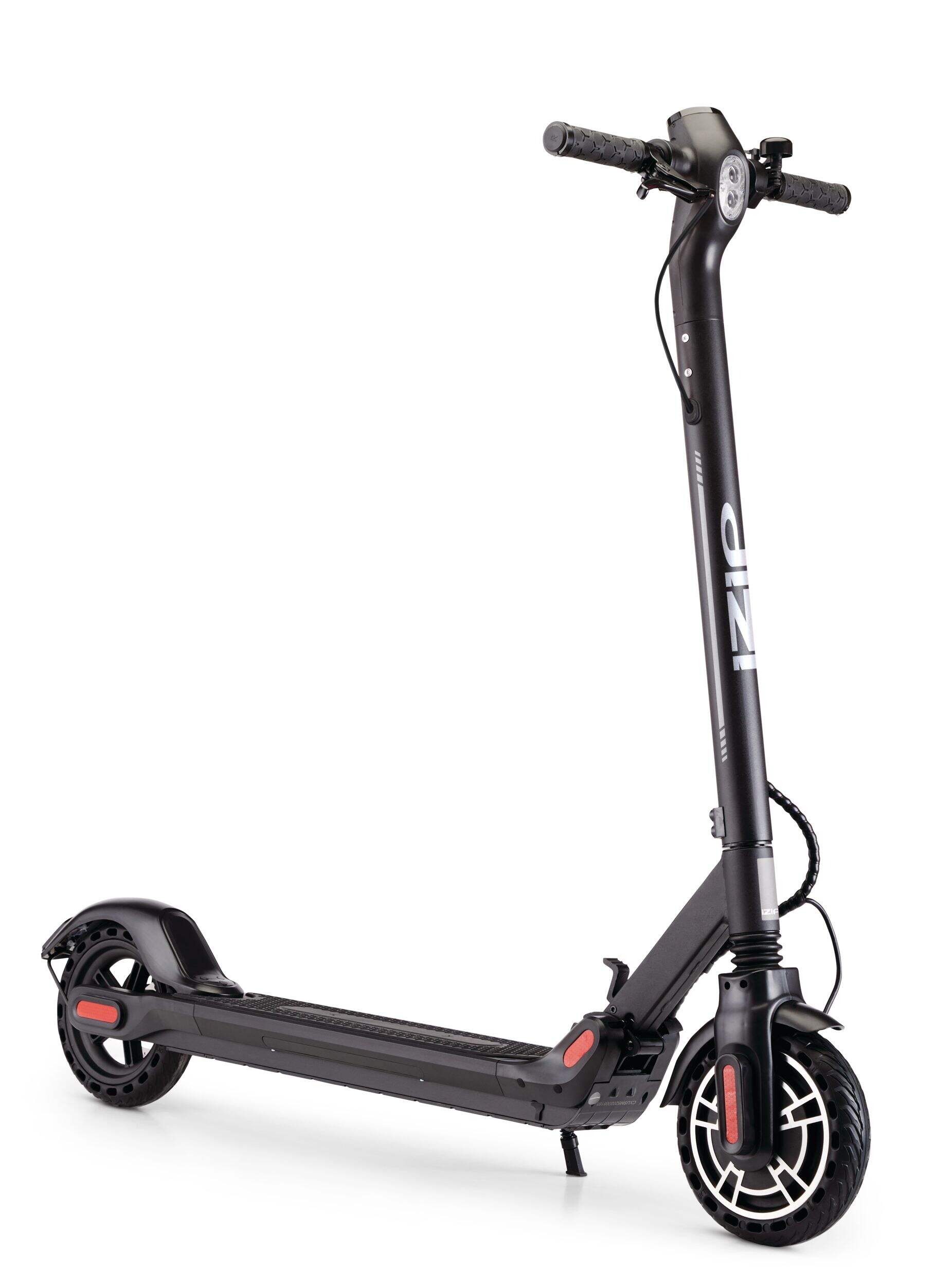 iZip Pilot E-Scooter, Black Front_Three_Fourths_Angled_Right