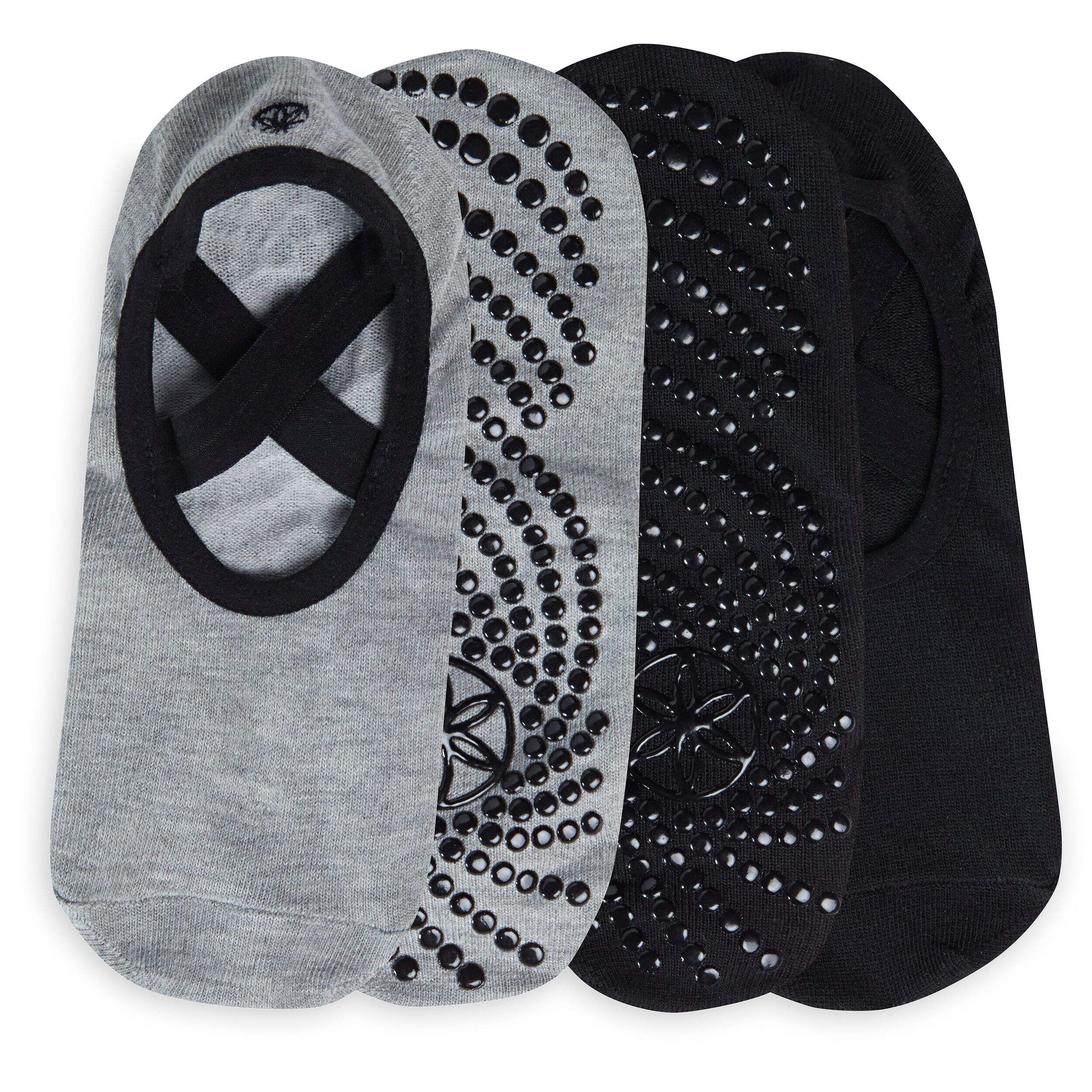 Gaiam - Chaussettes de yoga, noir, 2 pcs Composite_or_Mixed