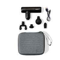 WA:KE Athletic Compact Massage Tool with 4 Attachments, Black Front_Flat