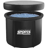 Trademark Sports Black Ice Bath/Cold Plunge Tub with Cover