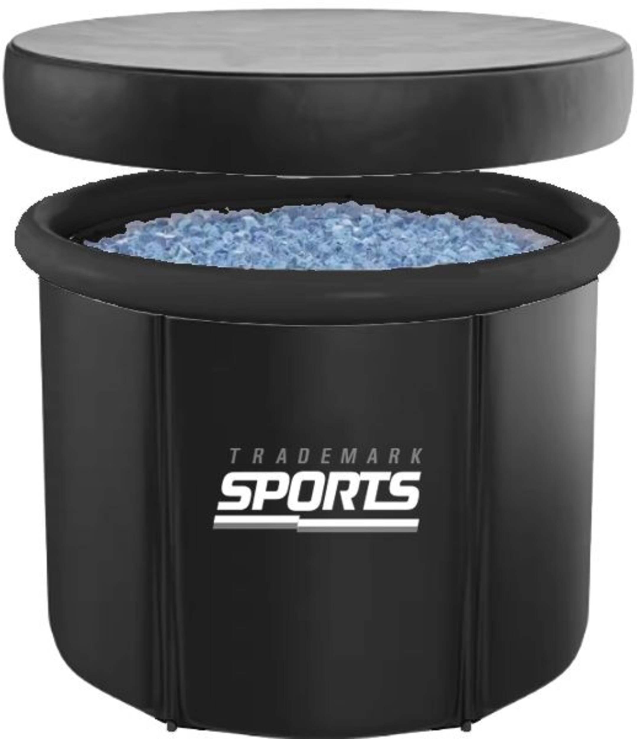Trademark Sports Black Ice Bath/Cold Plunge Tub with Cover Front_Elevated