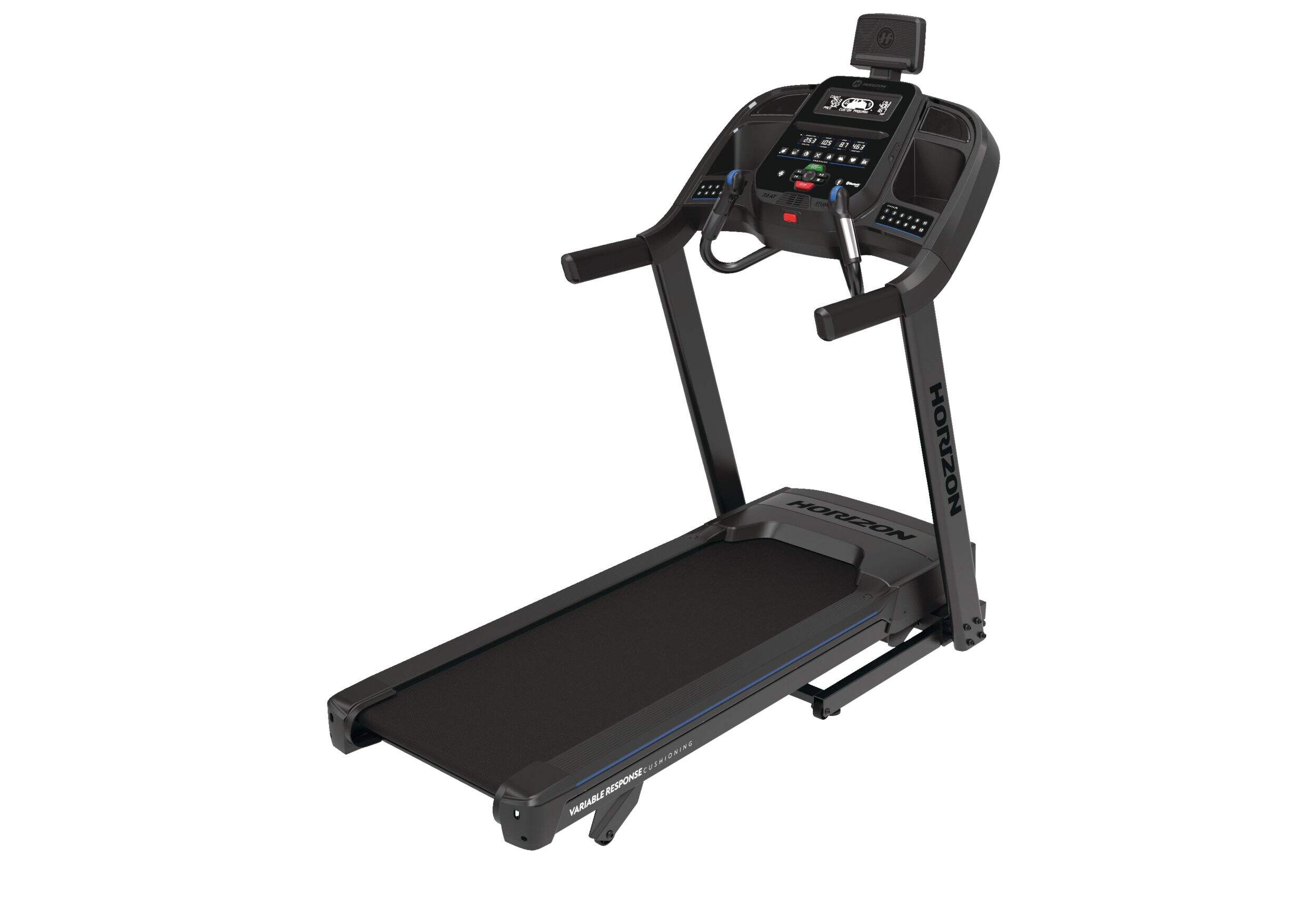 Horizon Fitness 7.0AT Folding Treadmill Front_Three_Fourths_Angled_Left