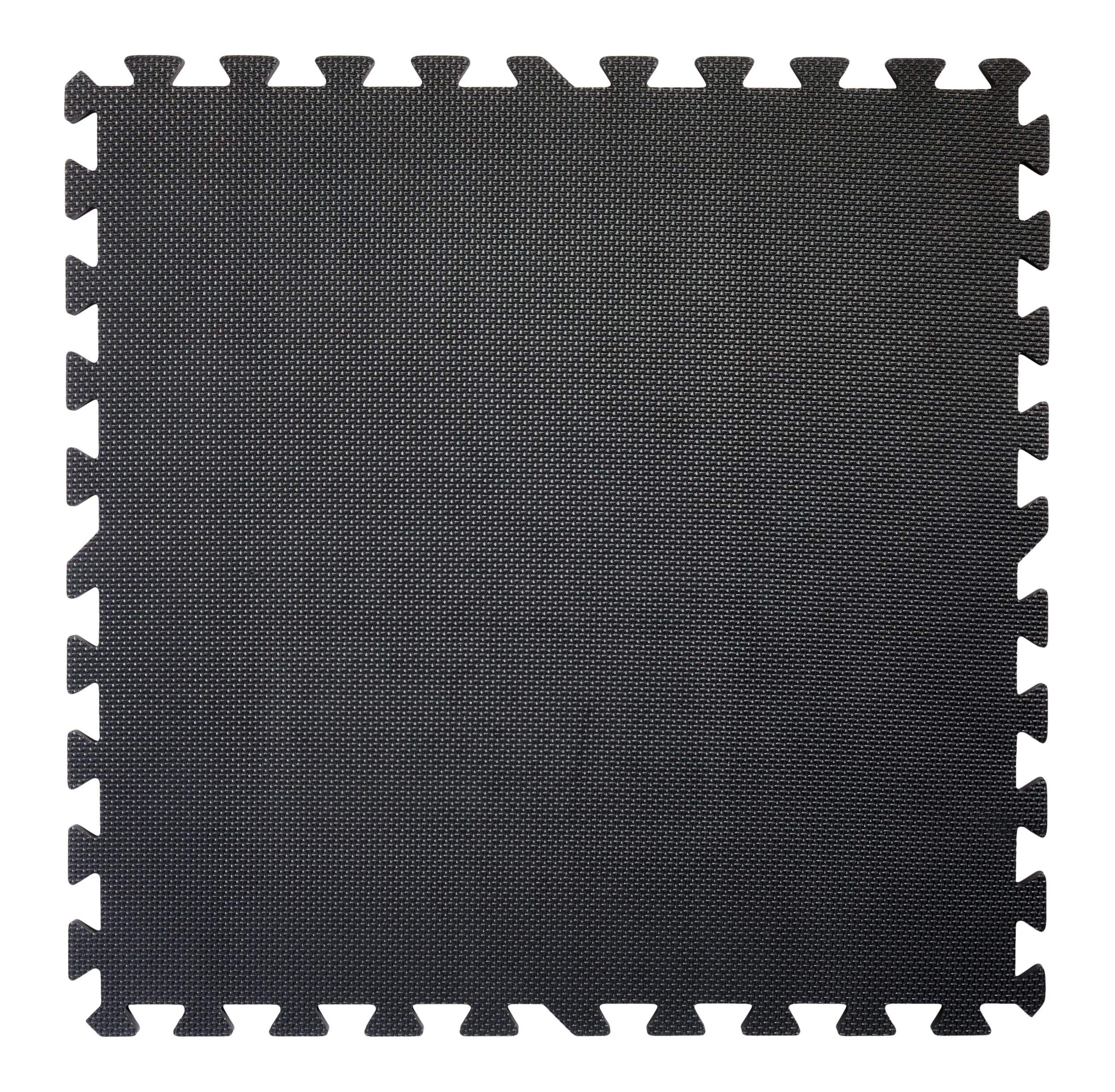 Tuiles emboîtables pour plancher de salle de sport WA:KE Athletic, 20 mm, paq. 6, noir Front_Flat