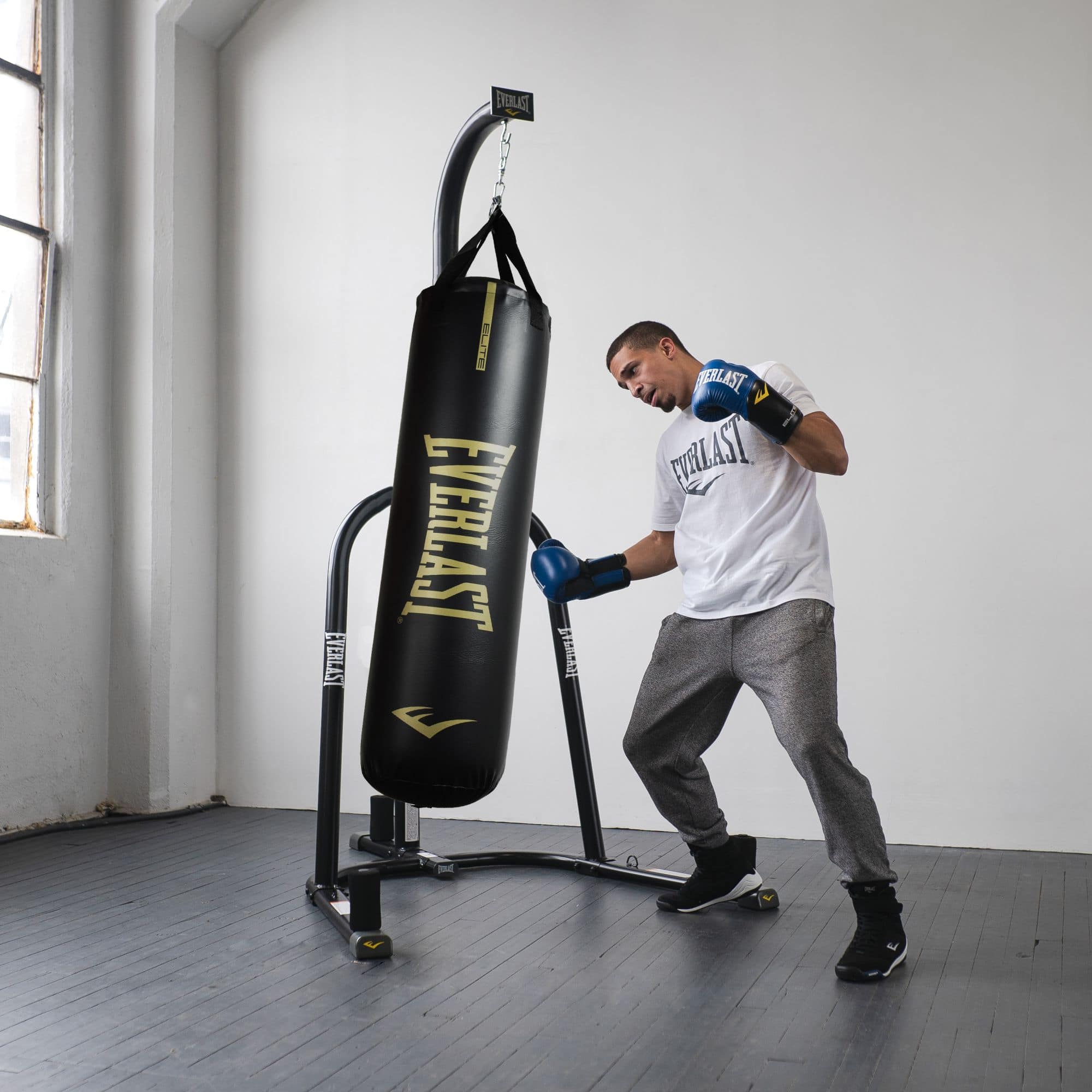 Everlast 100 lb heavy bag with stand deals