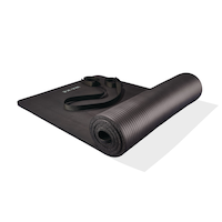 WA:KE Athletic Thick Fitness Mat with Strap, Black, 15-mm Front_Angled_Right