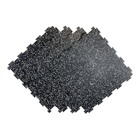 WA:KE Athletic 5mm Non Slip Low Odor Gym Flooring Tiles, 6-Pack Front_Flat