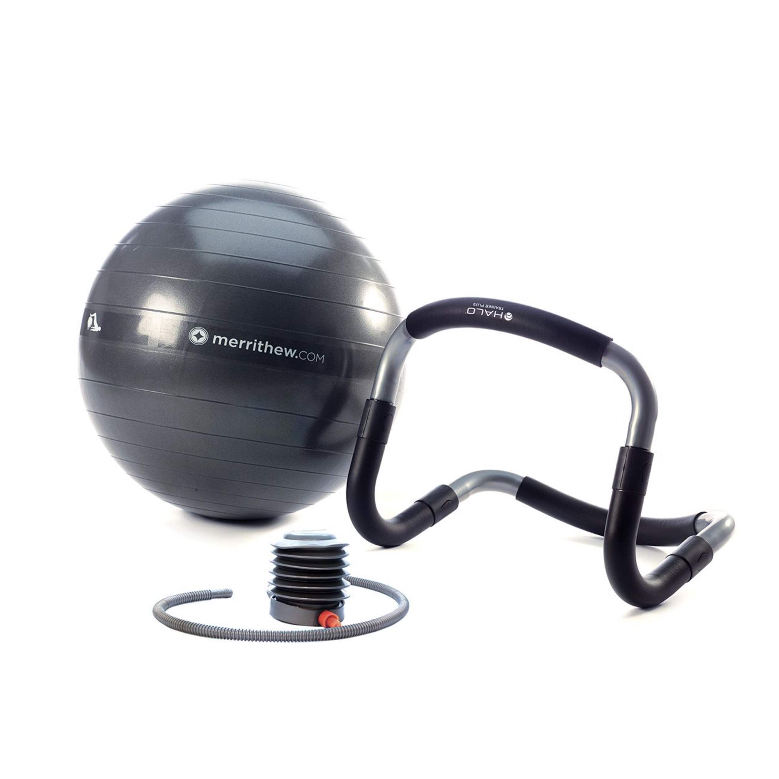 Merrithew HALO® Trainer Plus with Stability Ball™ for Core/Ab Workouts, Black Composite_or_Mixed