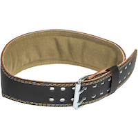 Harbinger Padded Leather Belt, Black, 4-in Front_Angled_Right