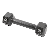 Cap Barbell Cast Iron Hex Dumbbell, Single Weight Front_Angled_Left