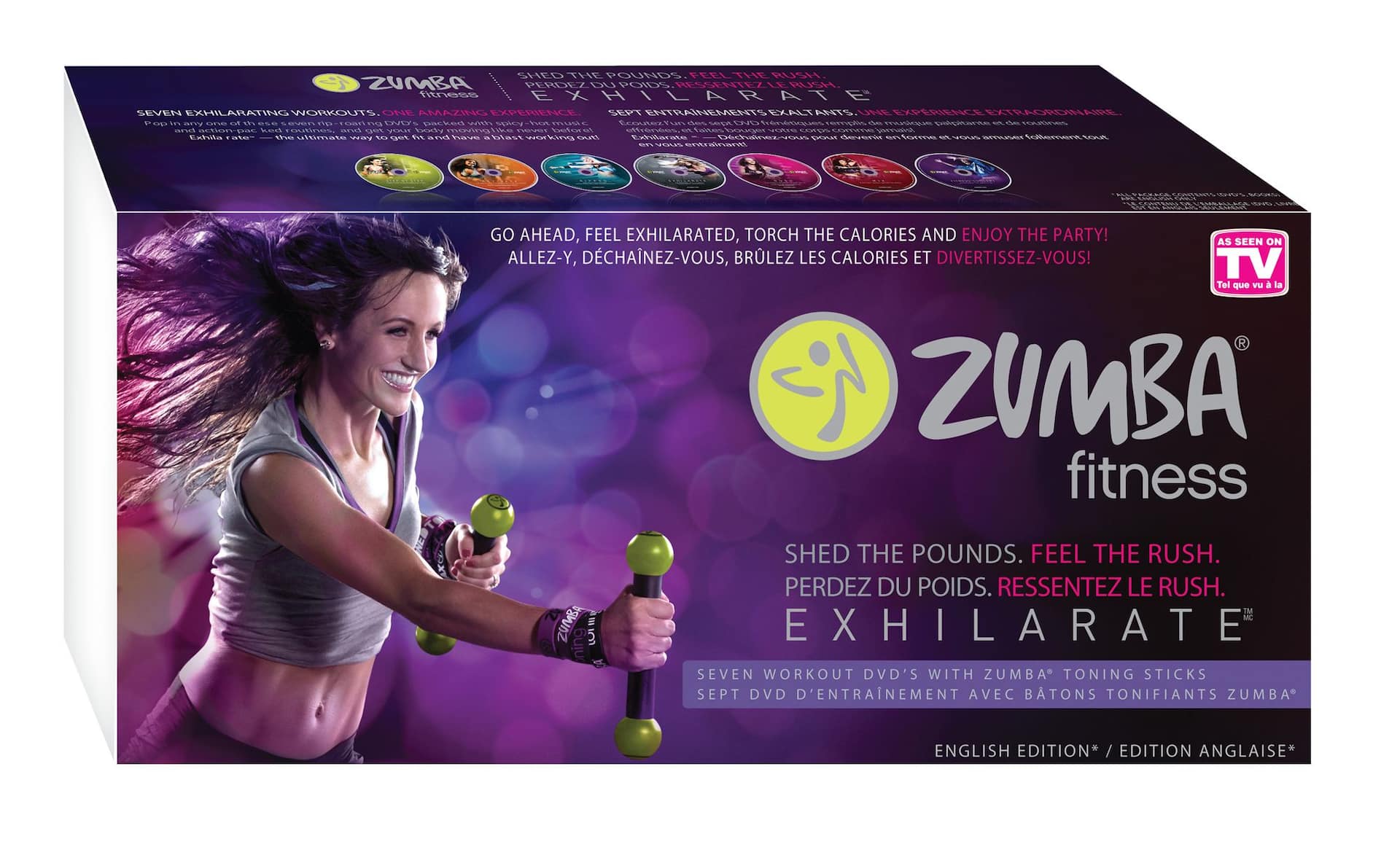 As Seen On TV Zumba Exhilarate DVD Set 7 Disc