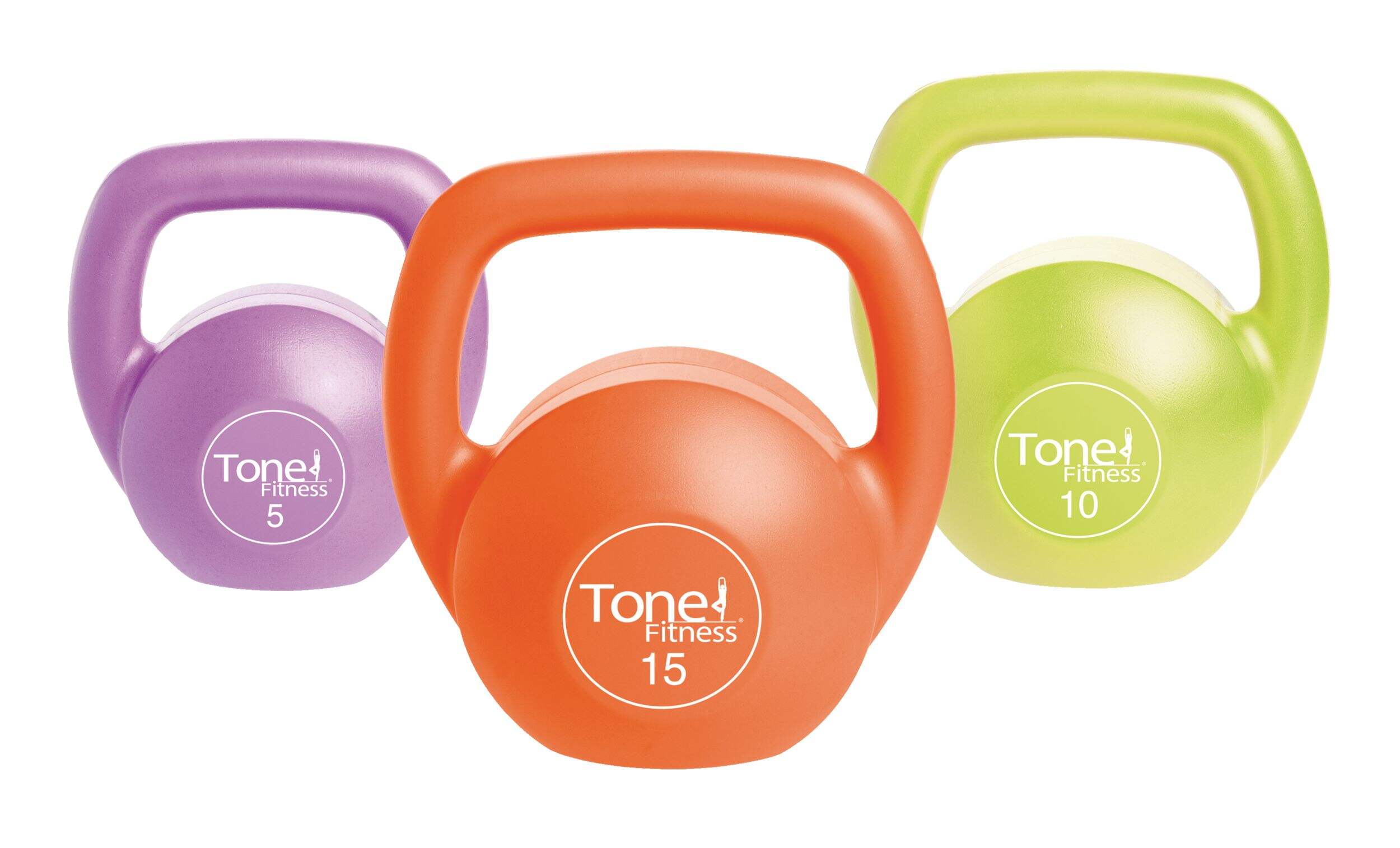 Cap Barbell Tone Fitness - Ensemble de poids kettlebell en vinyle 30lb , 3pc Front_Flat