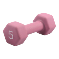 Cap Solid Neoprene Dumbbell, Single, 5-lb Front_Three_Fourths_Angled_Right