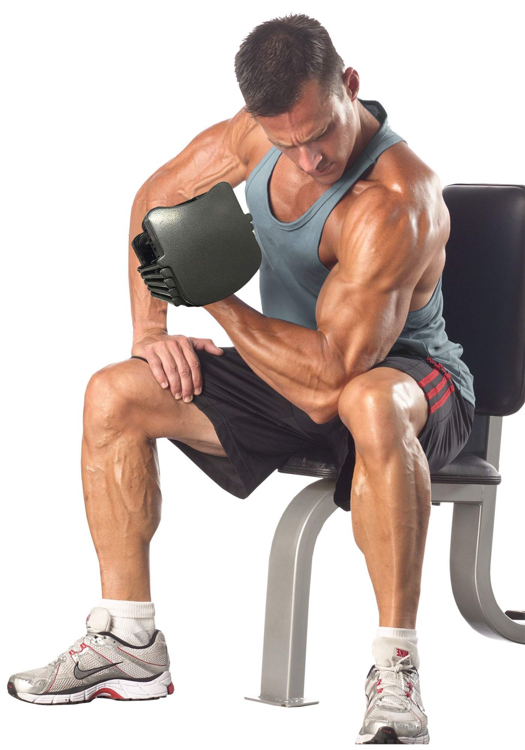 PowerBlock Sport 50 Dumbbell (Single) Front_Angled_Left