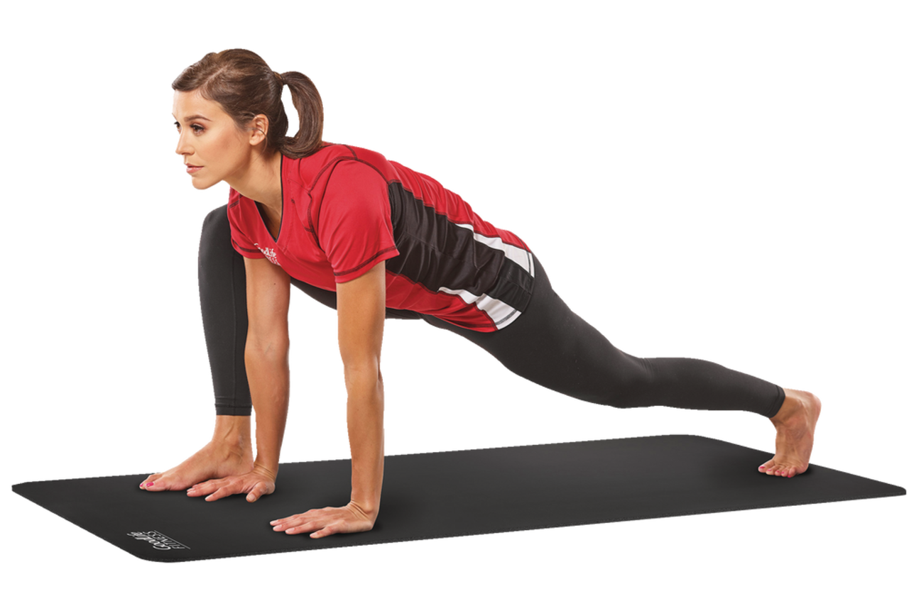 Pure Fitness 12mm Ultra Thick Fitness Exercise Mat with Carry Strap,  Charcoal 
