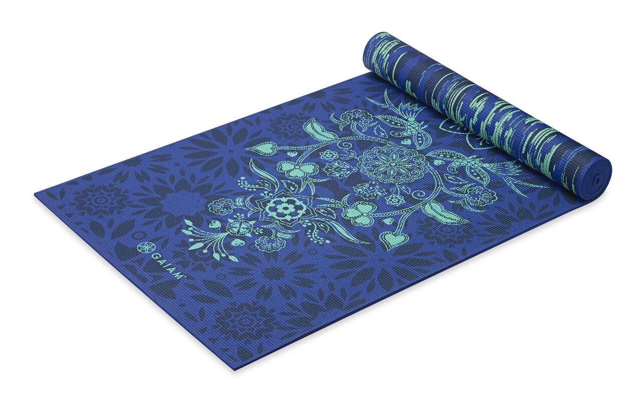 Gaiam Reversible Yoga Mat, Divine Impressions, 6-mm