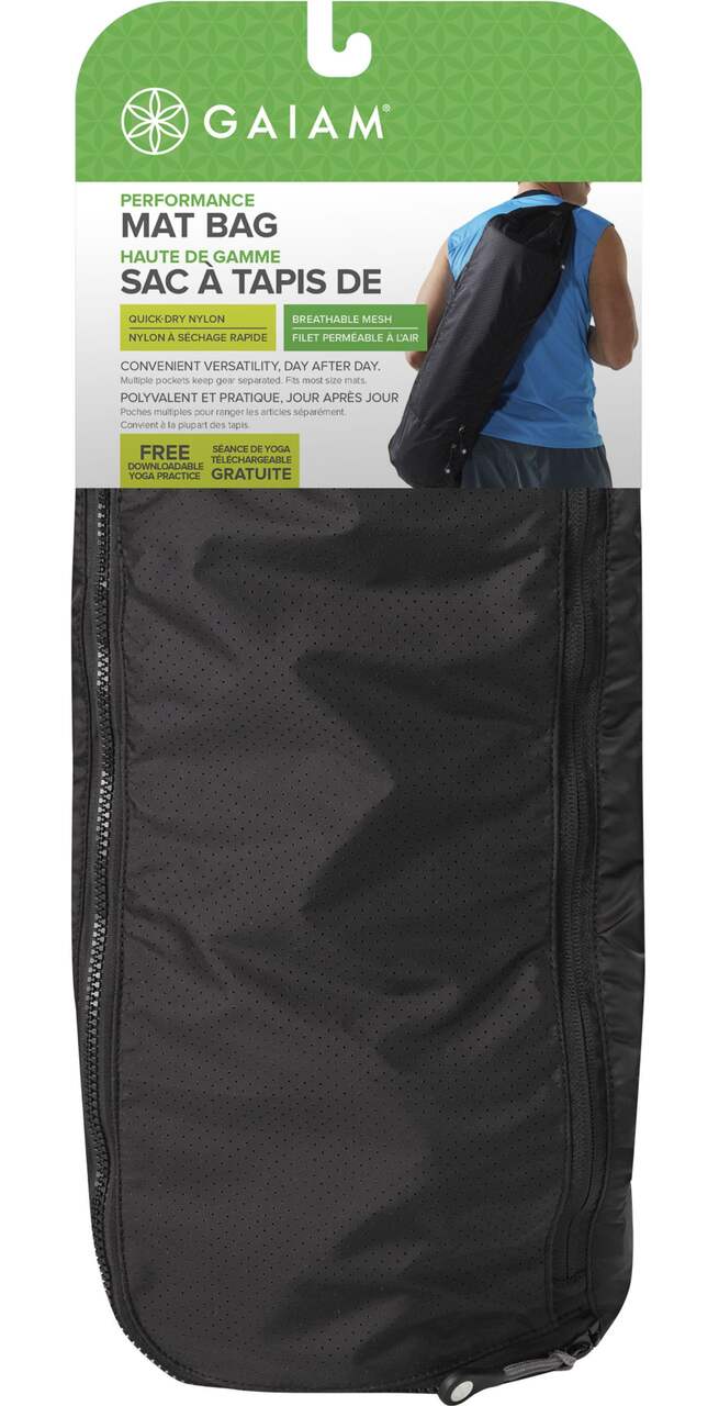 Gaiam Breathable Yoga Mat Bag Fits Mats 26x72 Color Black for sale online
