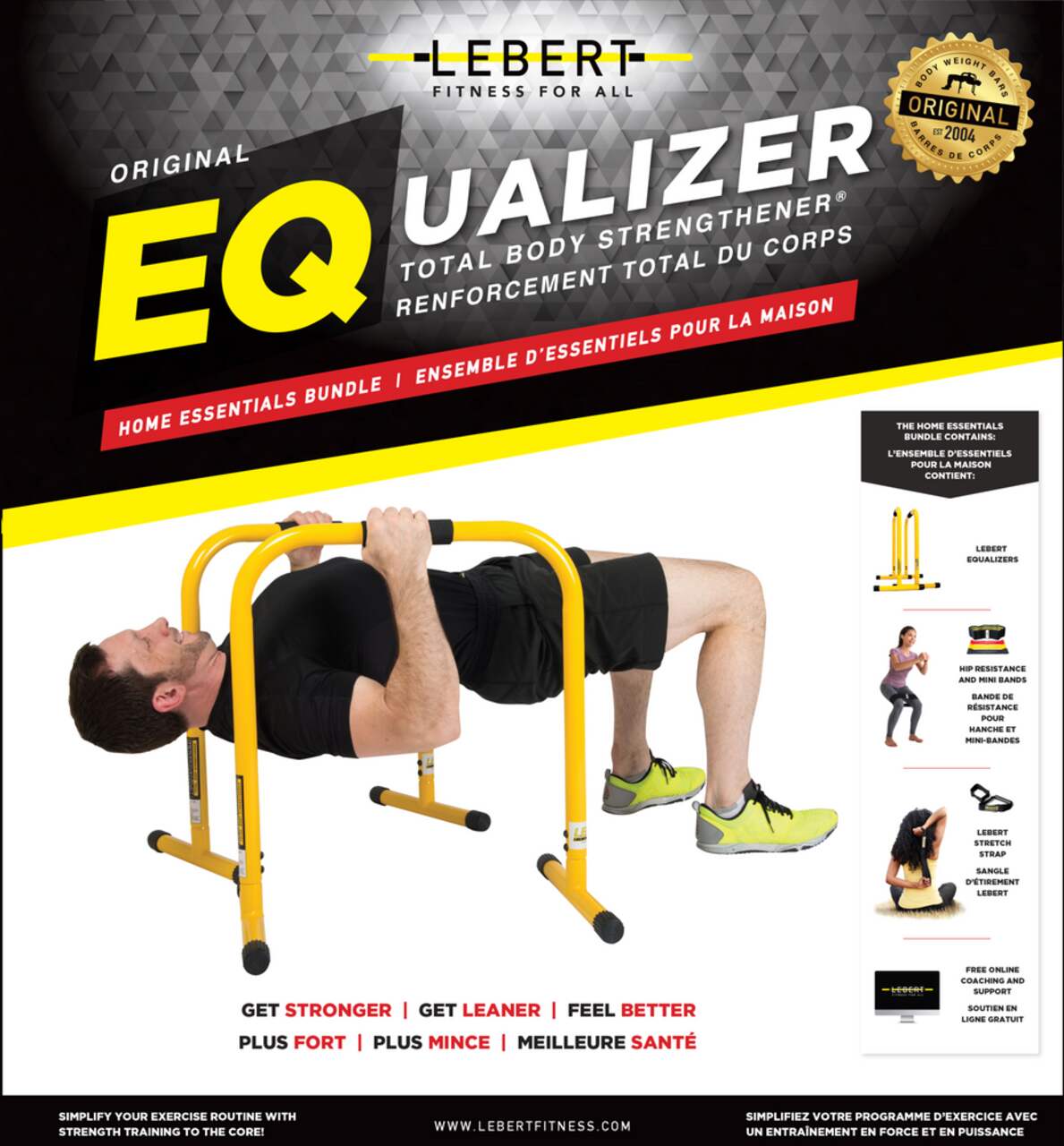 Lebert Equalizer Total Body Barre dips 2 pc Canadian Tire