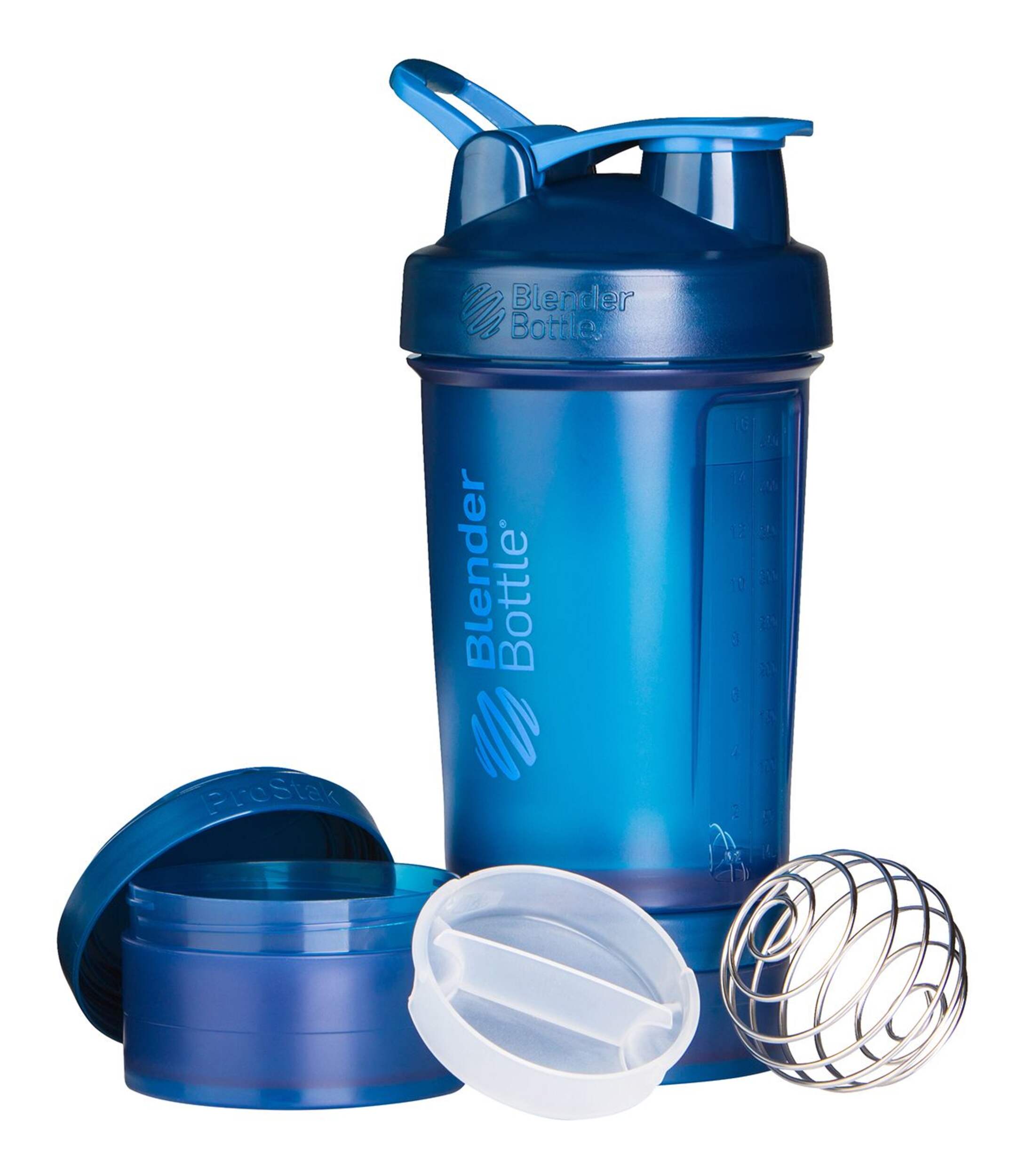 BlenderBottle ProStak Shaker Bottle with Two Protein Compartments, Blue, 22-oz Composite_or_Mixed