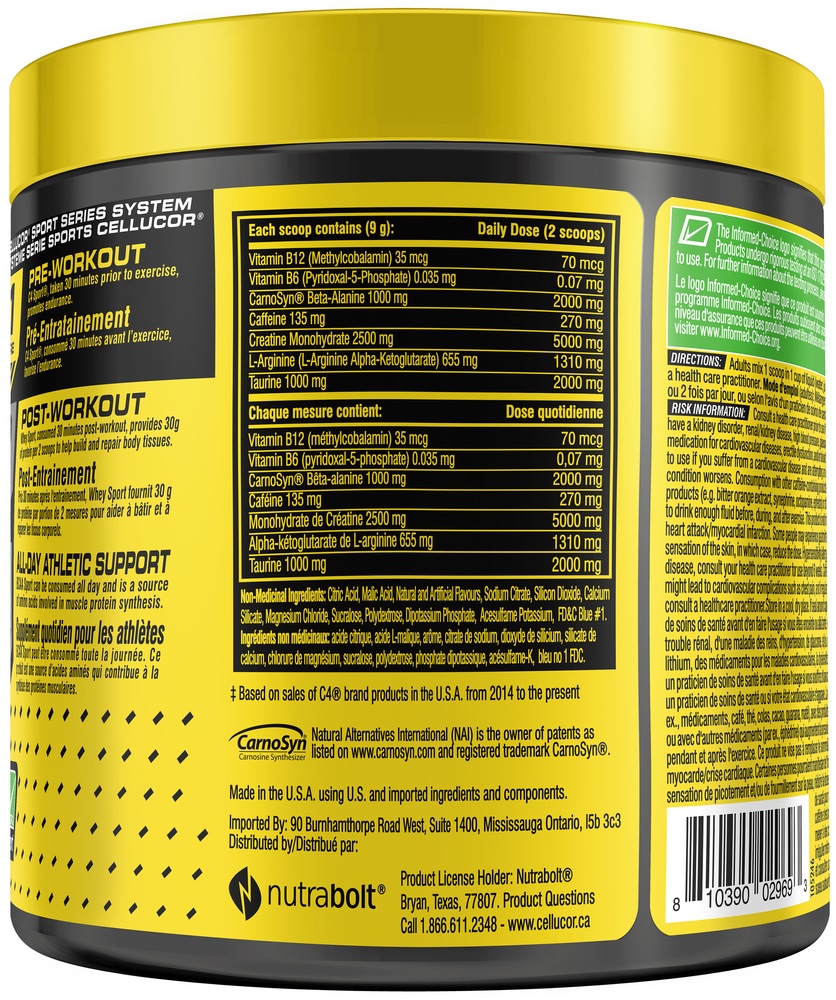 C4 PreWorkout Powder, Blue Raspberry, 270g Canadian Tire