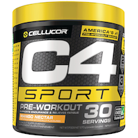 C4® Pre-Workout Energy Powder, Mango Nectar, 270-g, 30 Servings Front_Flat