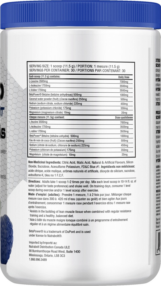 Xtend Hydrasport BCAA Powder, Blue Raspberry, 348g Canadian Tire