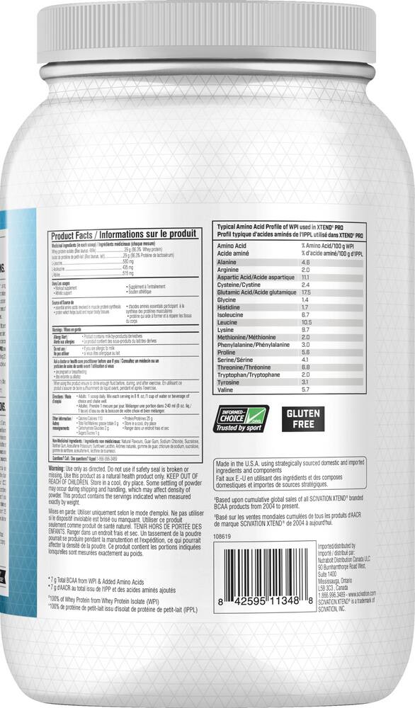 Xtend Pro Whey Protein Powder Isolate With Bcaas Vanilla Ice Cream 810 G Canadian Tire