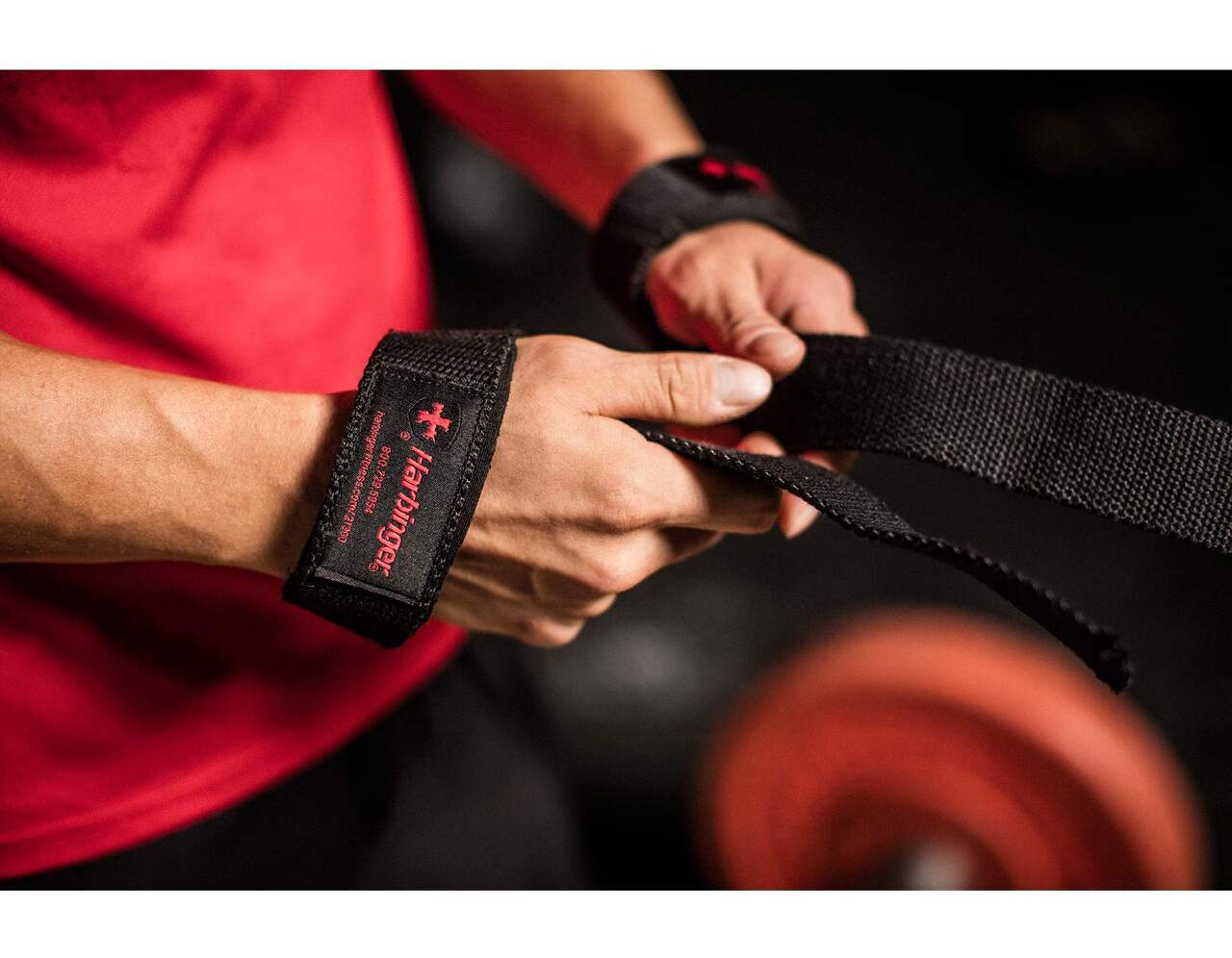 Lifting Straps | Premium Padded Weightlifting Straps - Red/Black