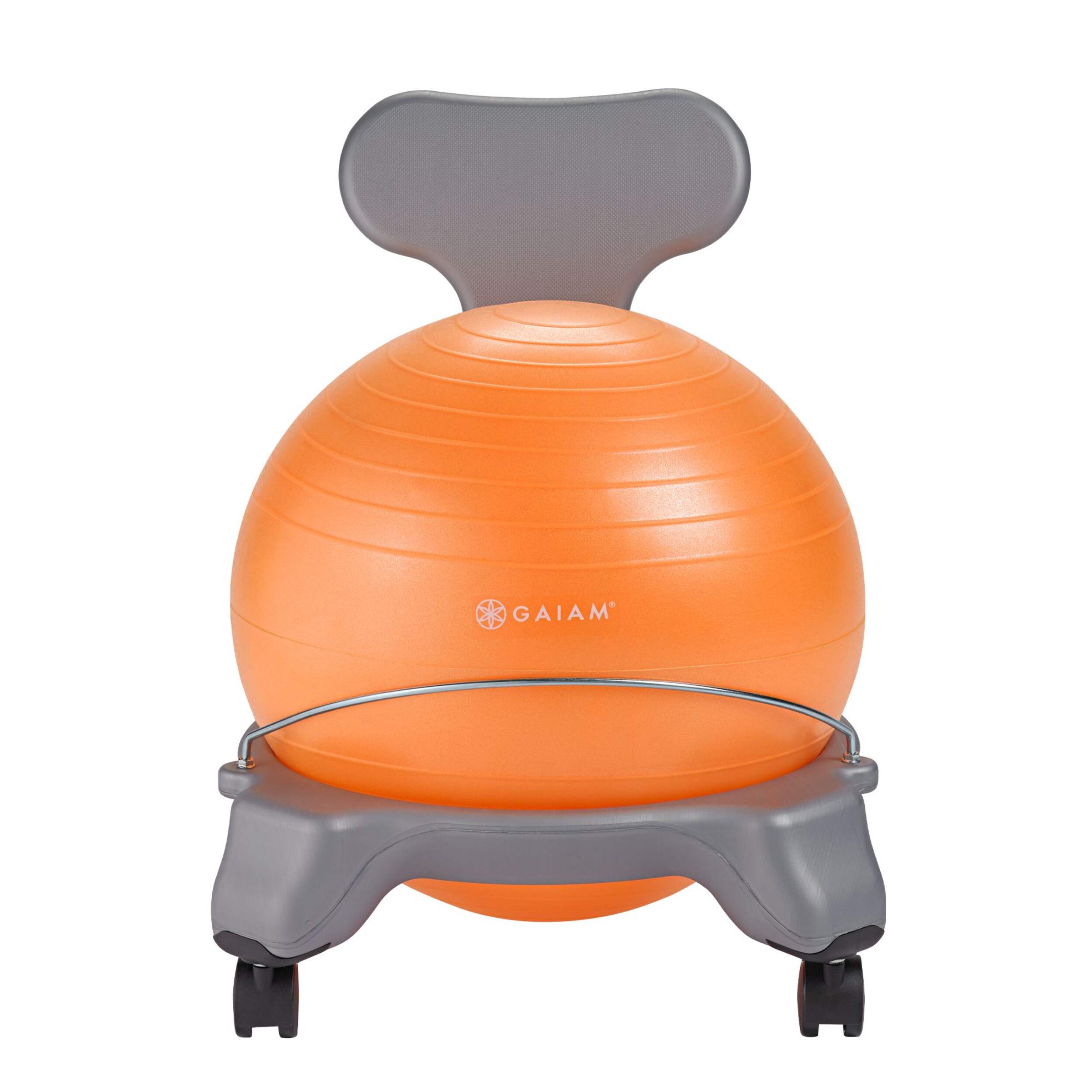 Gaiam Kids Classic Balance Ball Chair, Orange/Grey Front_Flat