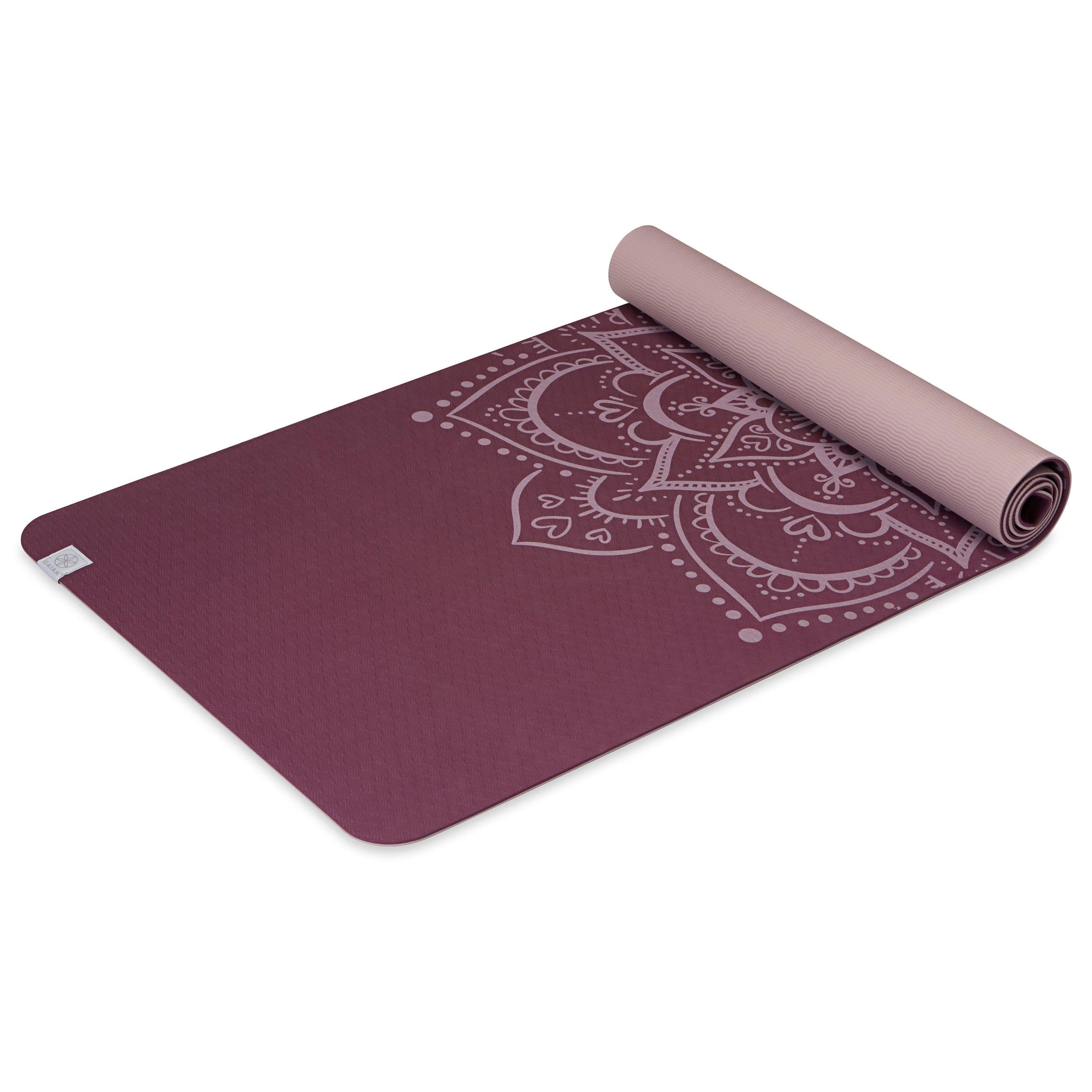 Gaiam Performance Print TPE Yoga Mat, Blush, 6-mm