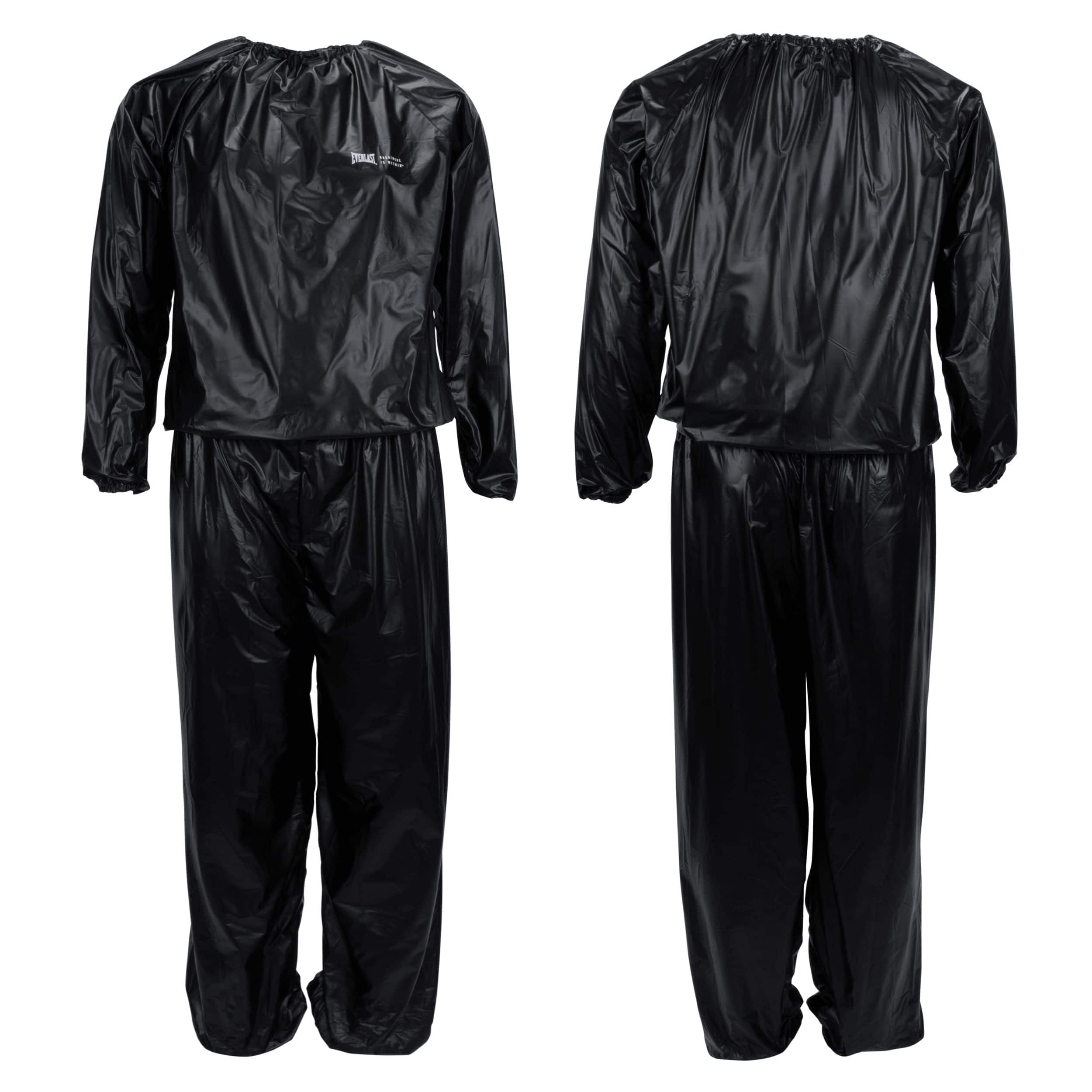 Everlast Hooded Sauna Suit - Large/X-Large - Black, Sauna Suits
