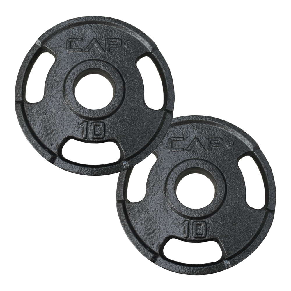 Cap Barbell Olympic Round Rubber Weight Plate Set, 20lbs, 2pk