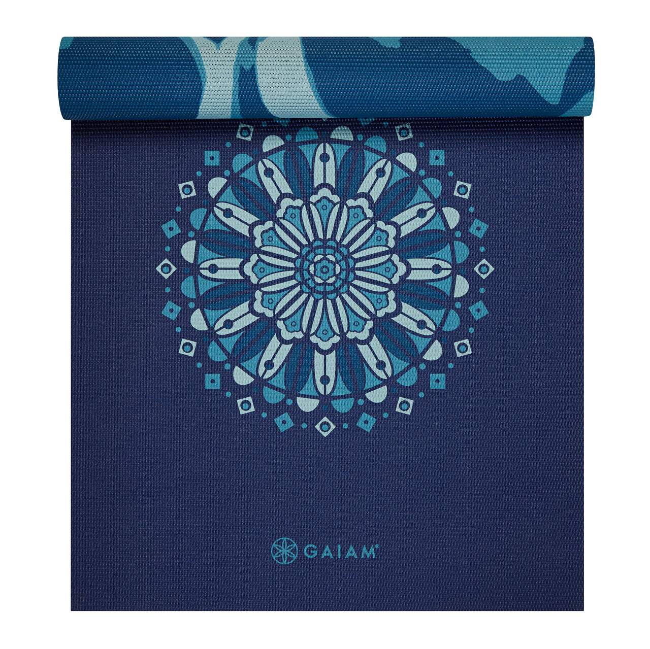 Gaiam Reversible Yoga Mat, 6mm, Kaleidoscope Sea