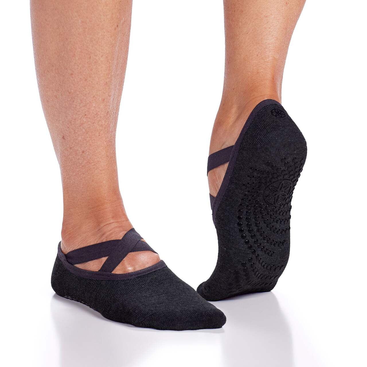 Gaiam Yoga Socks, Black, 2-pk