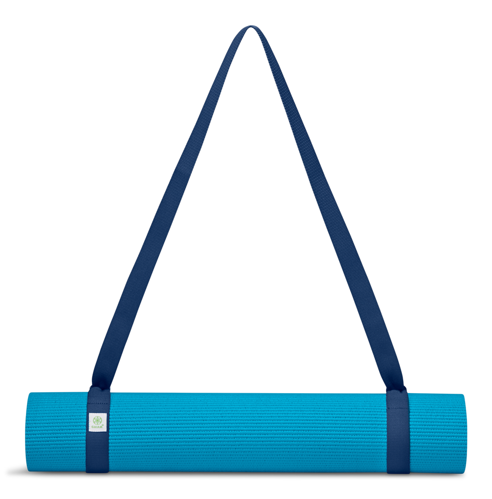 Gaiam 4mm Reversible Yoga Mat & Carrying Sling, Blue/Blue | Canadian Tire