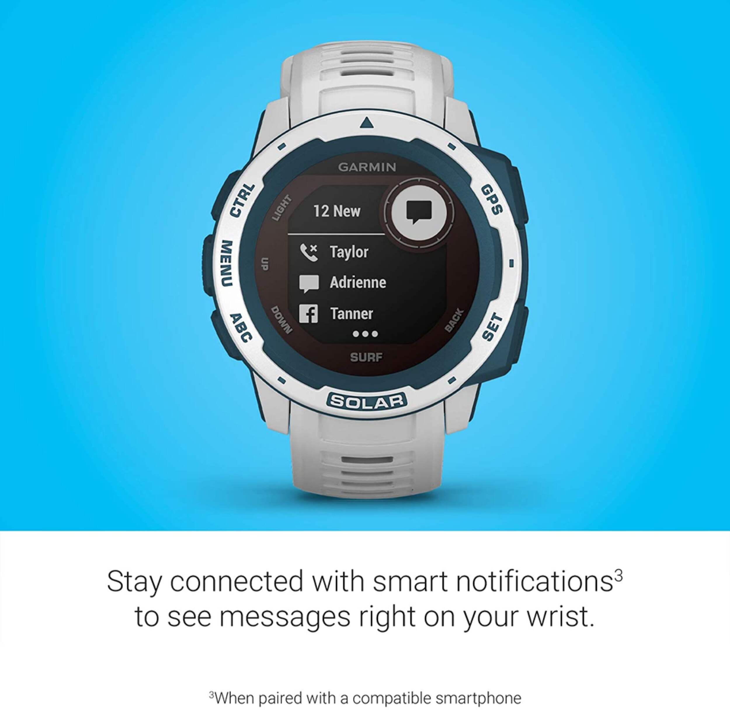 Garmin Instinct® Solar Powered Surf Edition GPS Smartwatch with AllDay