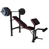 Cap Barbell  Adjustable Utility Weight Bench for Full Body Workout with 100-lb Weight Set Front_Three_Fourths_Angled_Right